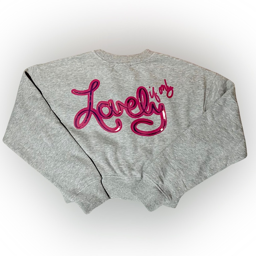 IF ONLY LIMITED EDITION Lovely Gray Grey Sweatshirt